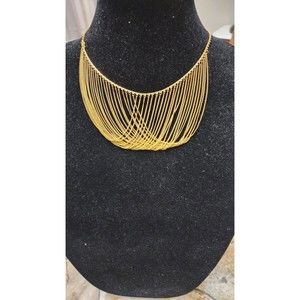 Phillip Bloch Woman's Necklace Shiny Gold-Tone Necklace 16" + 2" Extender Unique